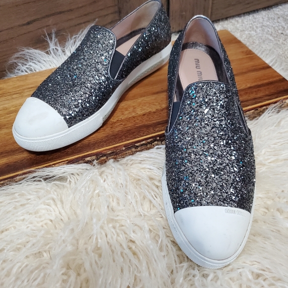 Miu Miu Calzature Donna Glitter Sneaker - Picture 2 of 6